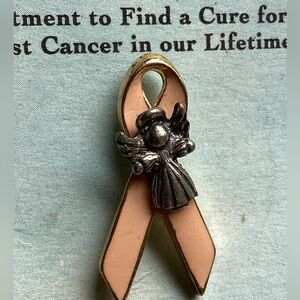 🩷 GUARDIAN ANGEL BREAST cancer Awareness Collectible Pinback
